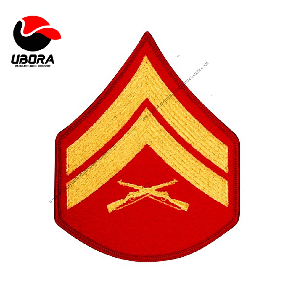 chevron embroidery customized red blazer gold work manufacturer Military Shoulder Board Chevrons
